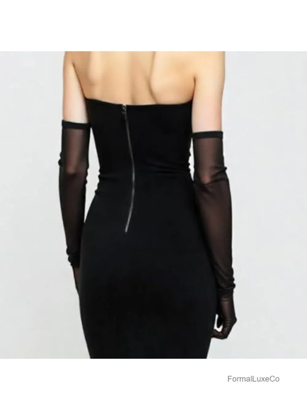 Sheer Lace Opera Gloves 21.65in Mesh Tulle Gloves
